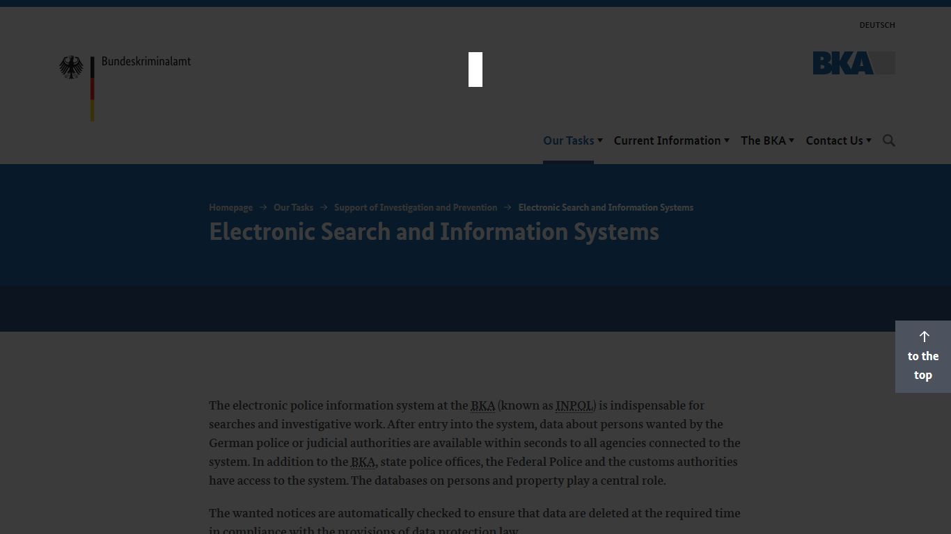 BKA - Electronic Search and Information Systems